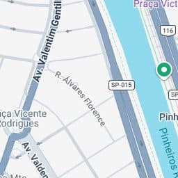 Mapa de localização mostrando ruas e pontos de referência da região.