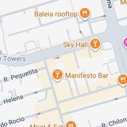 Mapa de localização com ruas e pontos de referência ao redor.